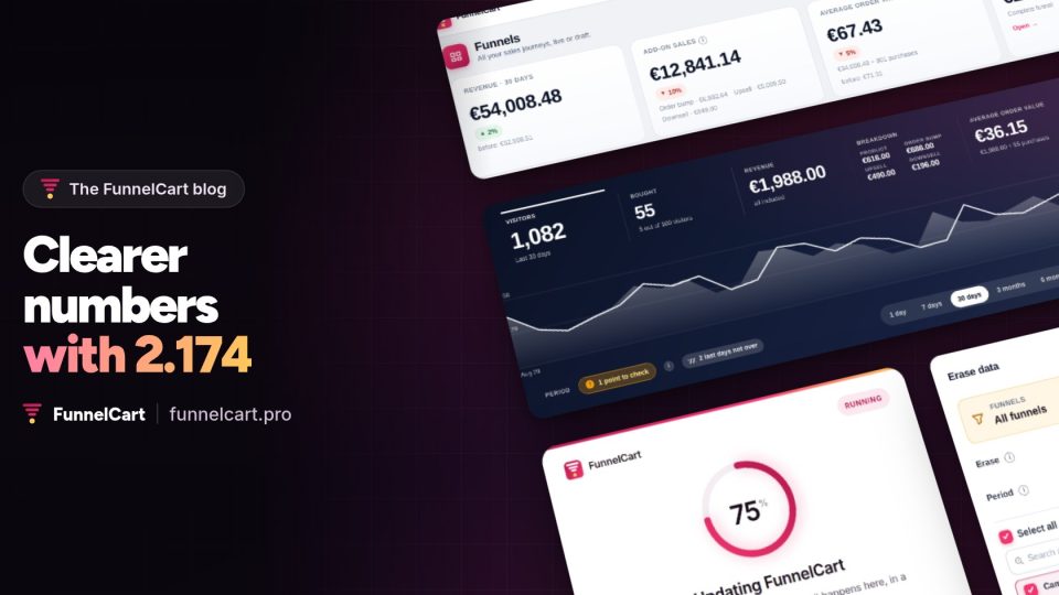 What’s new in FunnelCart 2.174: clearer numbers and your data in hand