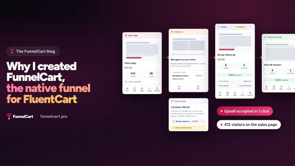 Why I created FunnelCart, the native funnel for FluentCart